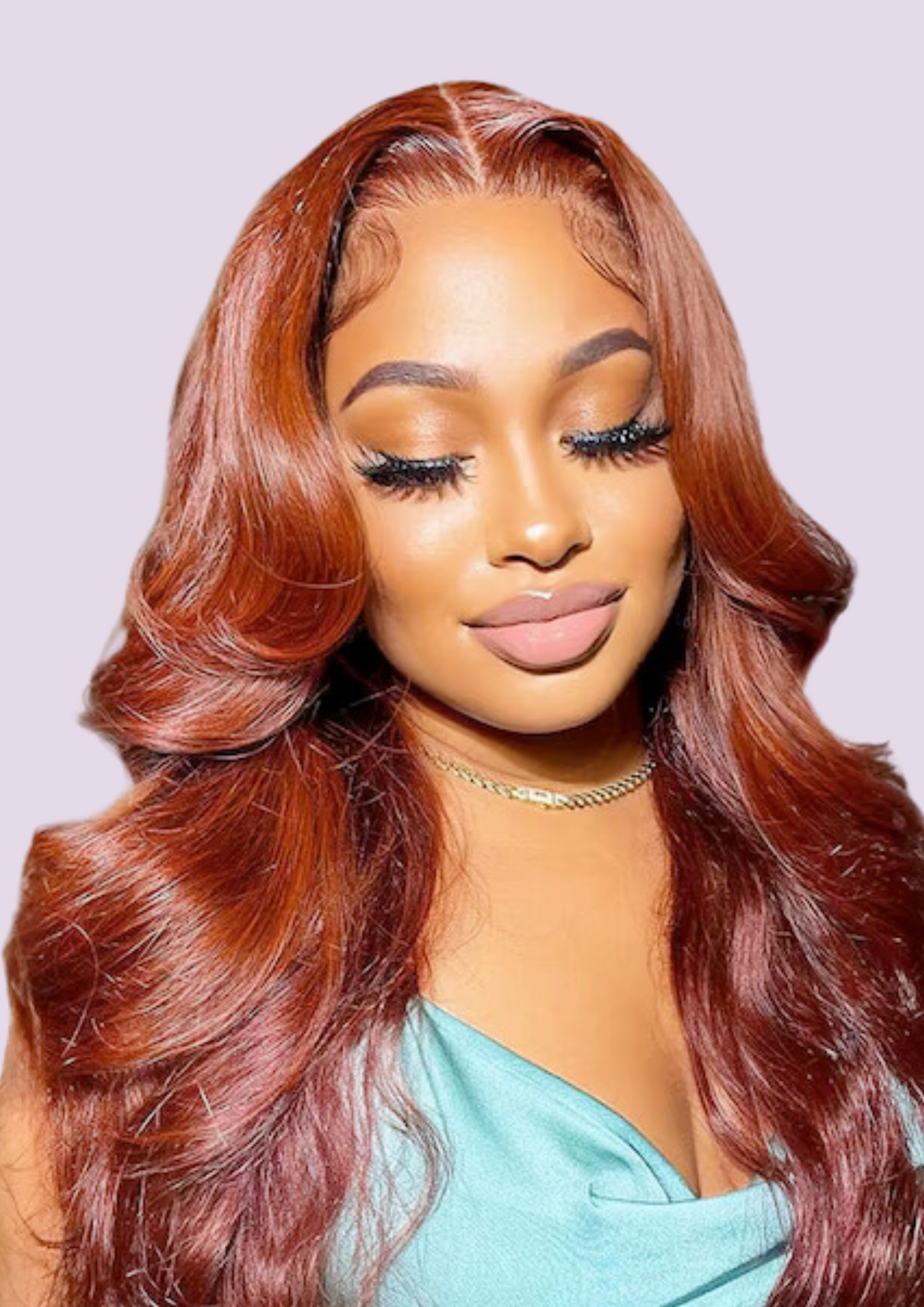 Ashley Reddish Brown Body Wave Glueless Wear and Go HD Wig