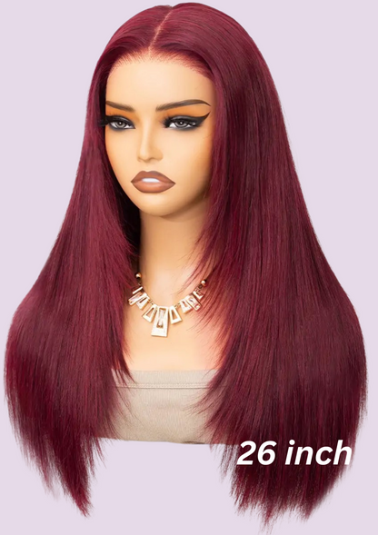 Melinda Burgundy Glueless Wear And Go HD Wig