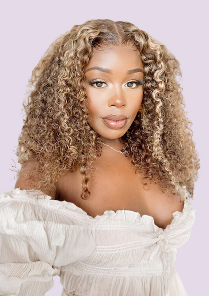 Shanice Kinky Curly Highlight Glueless Wear And Go HD Wig